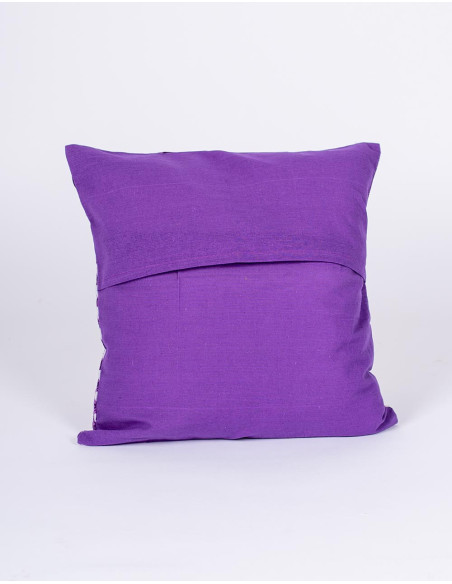 Ethnic purple cotton cushion cover 40x40