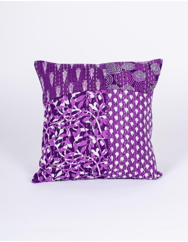 Ethnic purple cotton cushion cover 40x40