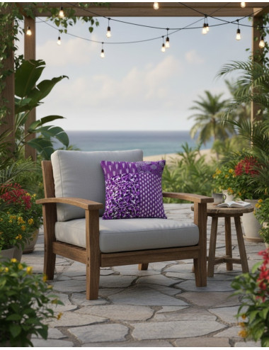 Ethnic purple cotton cushion cover 40x40