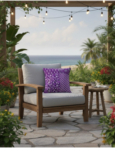 Ethnic purple cotton cushion cover 40x40