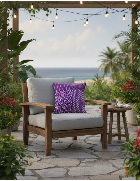 Ethnic purple cotton cushion cover 40x40