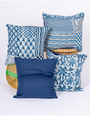 Ethnic blue and light blue cushion cover 40x40
