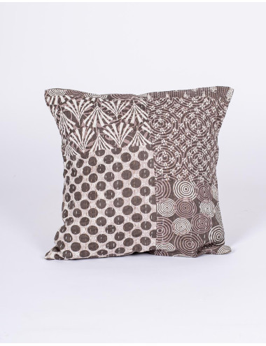 Ethnic grey and white cushion cover 40x40