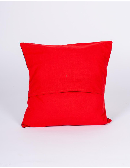 Ethnic cotton burgundy cushion cover 40x40