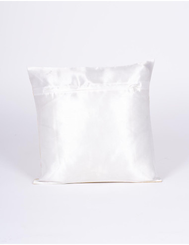 White satin elephant cushion cover 40x40