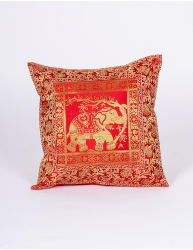 Ethnic red cushion cover with elephant 40x40