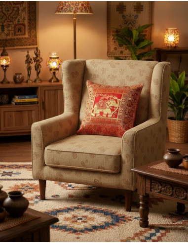 cojin-rojo-brillante-elefante-etnico-india