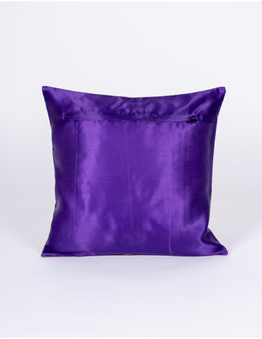 Purple cushion cover with ethnic circles 40x40
