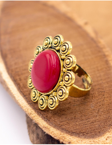Gold ring with large stone