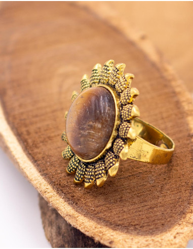 Gold ring with large stone