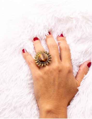 Gold ring with large stone