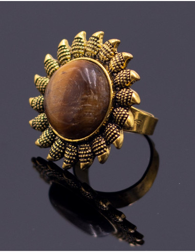 Gold ring with large stone