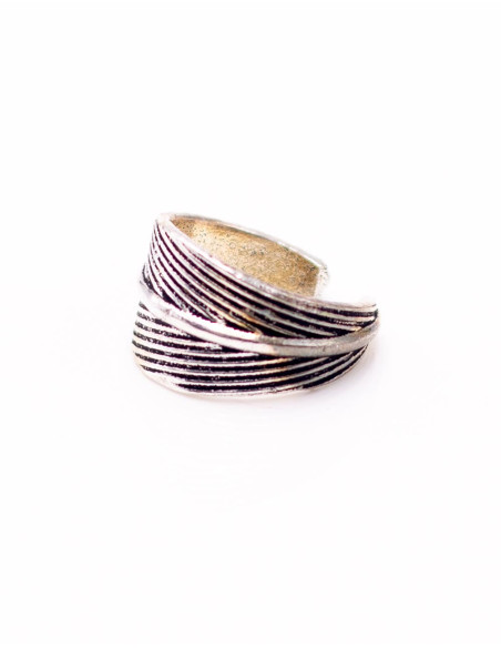 Ethnic engraved silver ring