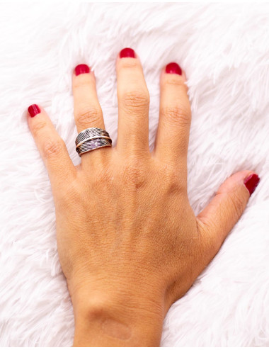 Ethnic engraved silver ring