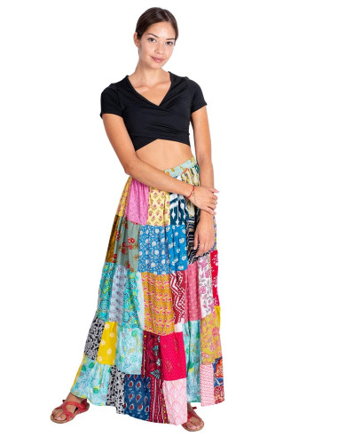 patchwork cotton skirt
