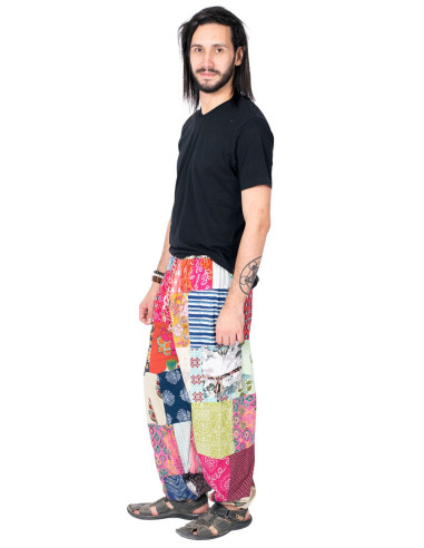 Cotton patchwork trousers