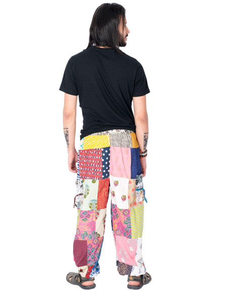 Cotton patchwork trousers