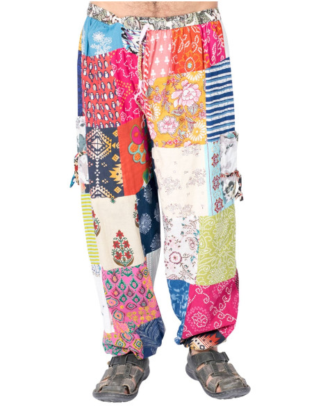 Cotton patchwork trousers