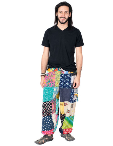 Cotton patchwork trousers