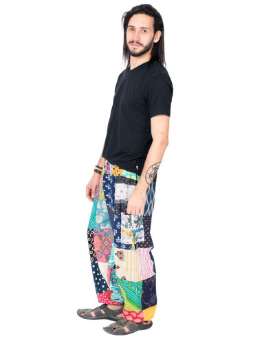 Cotton patchwork trousers