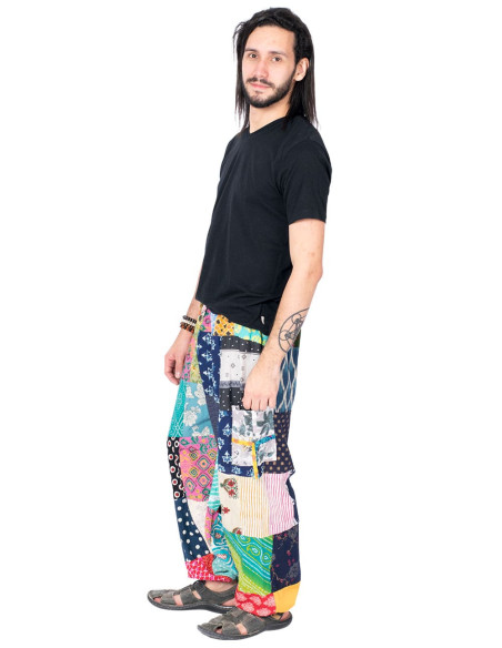 Cotton patchwork trousers