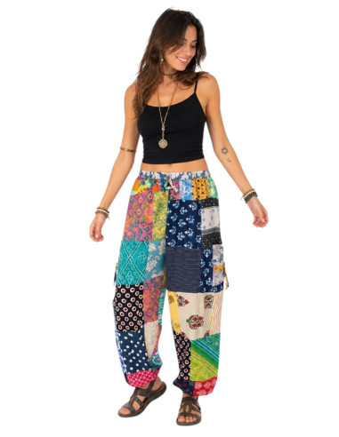 Cotton patchwork trousers