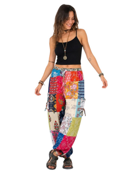 Cotton patchwork trousers