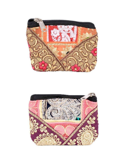 Ethnic patchwork coin purse