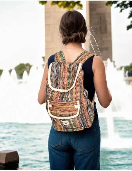 Ethnic hemp backpack