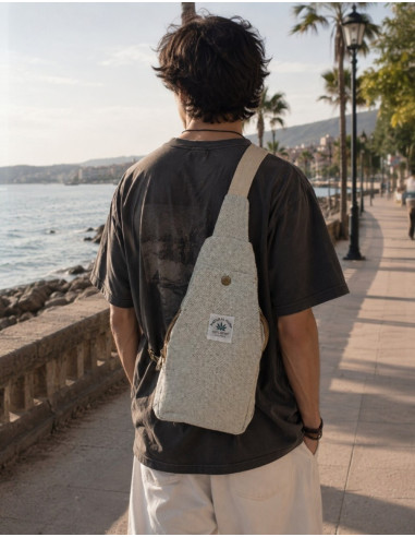 Natural hemp backpack