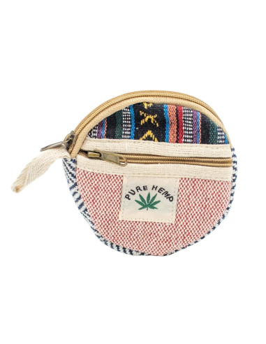 Handmade Hemp Round Coin Purse with Pocket |...