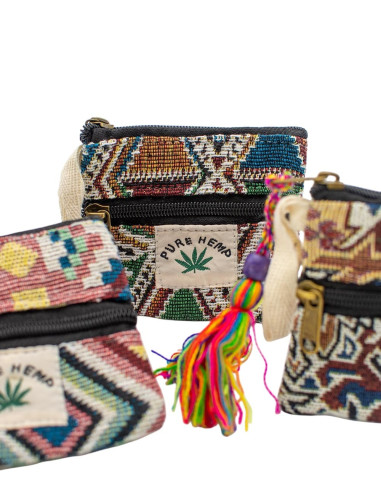 Handmade Rectangular Hemp Coin Purse with...