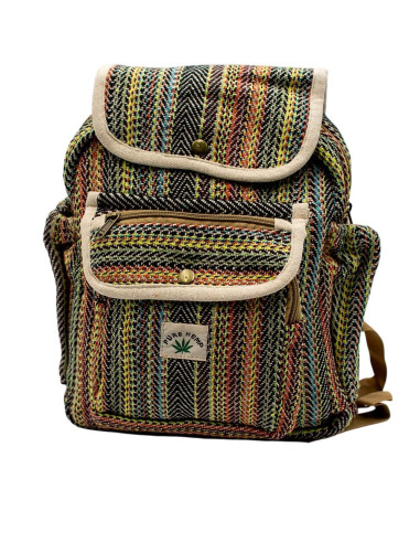 Medium Handmade Hemp Backpack with Pockets