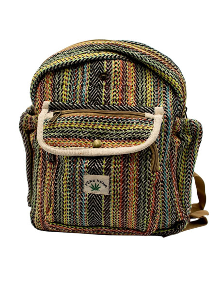 Medium Handmade Hemp Backpack with Pockets