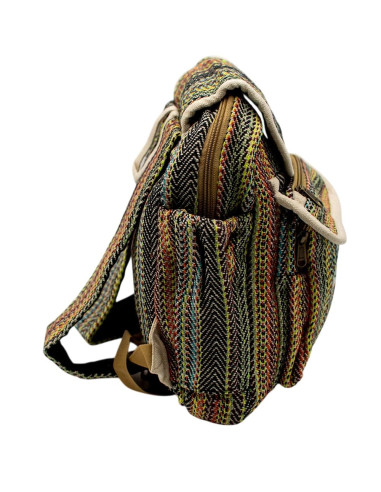 Medium Handmade Hemp Backpack with Pockets