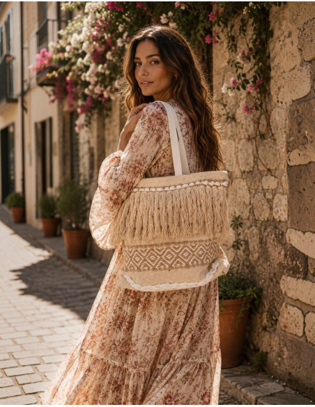 bolso-grande-boho-flecos-pompones-artesanal