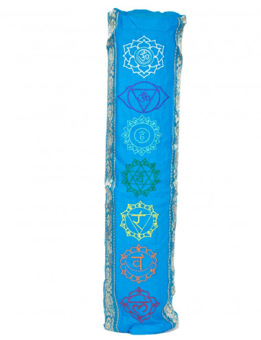 Light Blue Cotton Yoga Mat Bag | Kimago