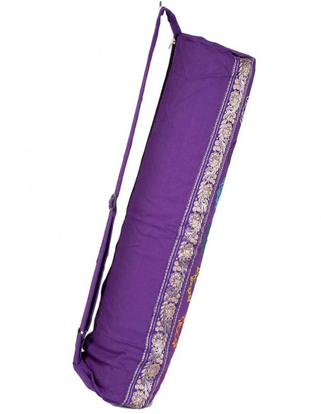 Purple Cotton Yoga Mat Bag | Kimago