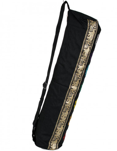 Black Cotton Yoga Mat Bag | Kimago