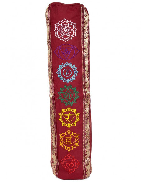Burgundy Cotton Yoga Mat Bag | Kimago