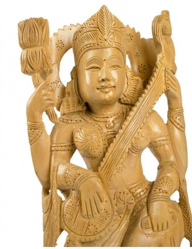Estatua-de-dios-del-dinero-Lakshmi-madera