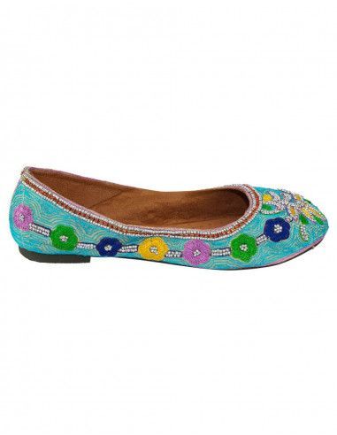 Balerina celeste con bordados y piedras