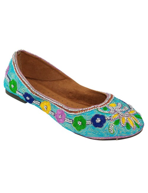 Light blue ballerina with embroidery and stones
