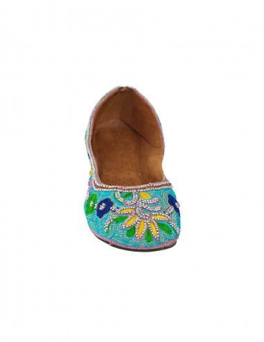Balerina celeste con bordados y piedras