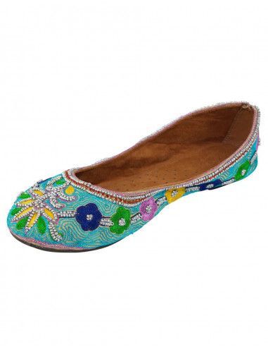 Balerina celeste con bordados y piedras
