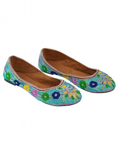 Light blue ballerina with embroidery and stones