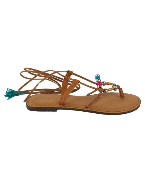 Sandalia hippie griega con bolas