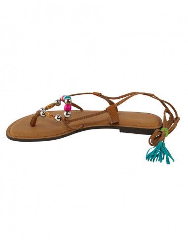 Sandalia hippie griega con bolas